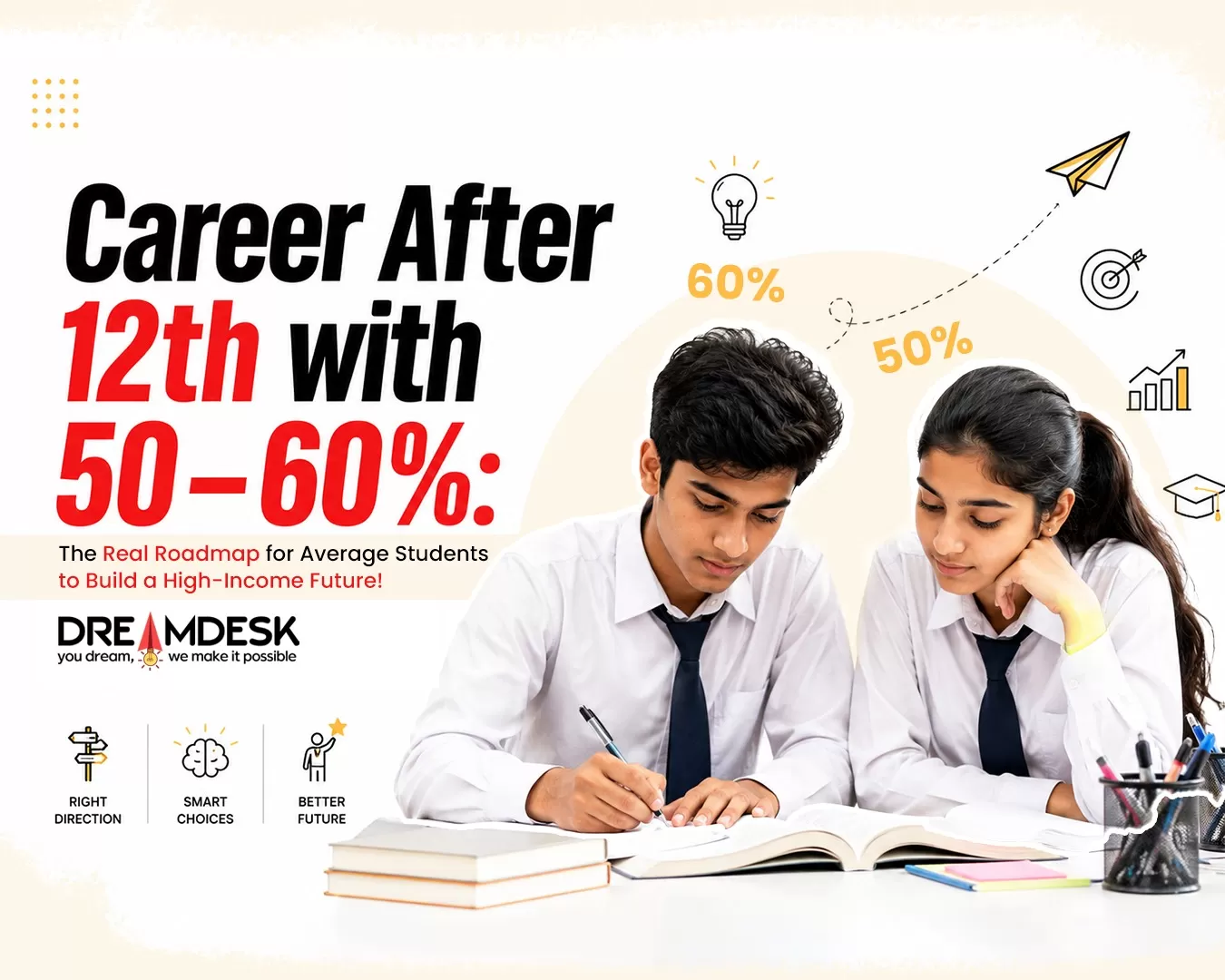 Career After 12th with 50–60%: The Real Roadmap for Average Students to Build a High-Income Future